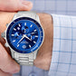 Zegarek Męski Giewont Chronograph Sapphire Srebrno Niebieski GW3520-B3