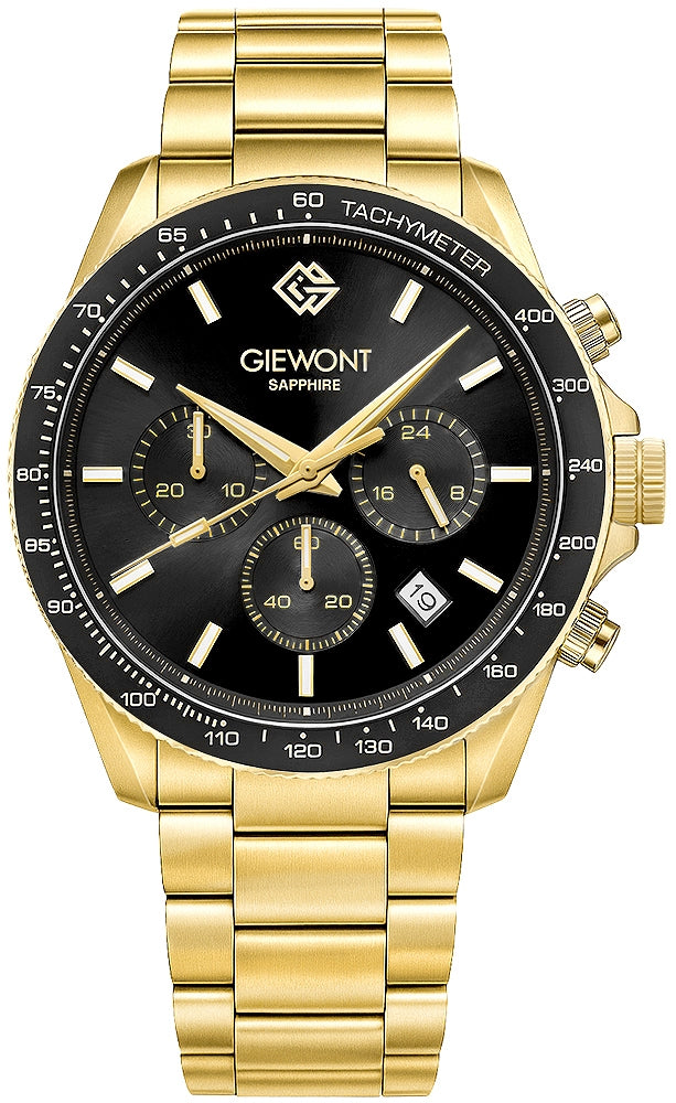 Herrenuhr Giewont Chronograph Saphir Gold Schwarz GW3520-B4