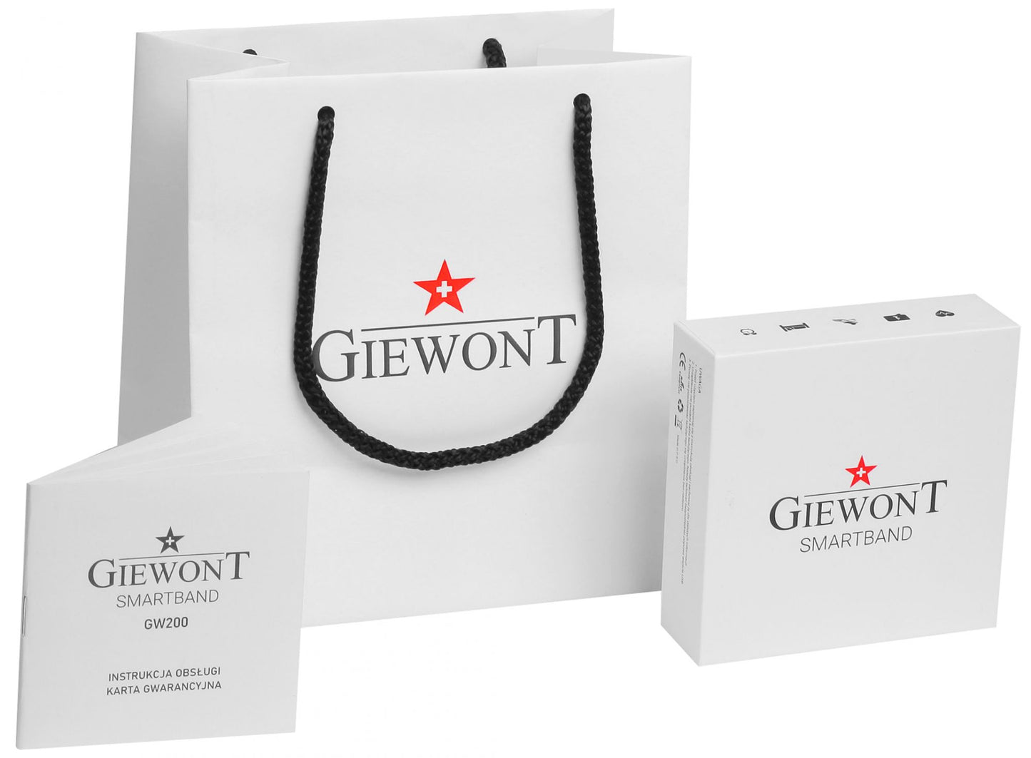 Smartwatch GIEWONT Czarno Pomarańczowy 2 Paski GW200-9