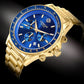 Zegarek Męski Giewont Chronograph Sapphire Złoto Niebieski GW3520-B5