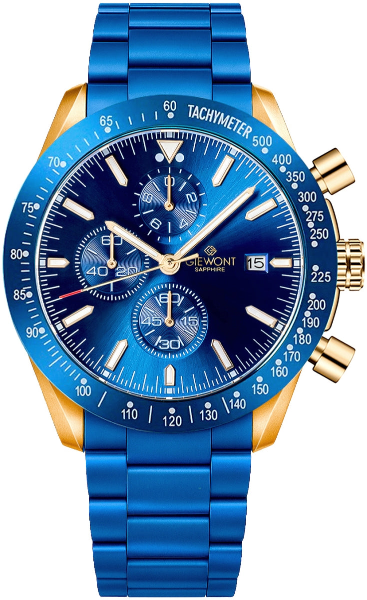 Giewont Herrenuhr Chronograph Saphir Blau Kupfer GW8720-B5