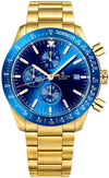 Zegarek Męski Giewont Chronograph Sapphire Złoto Niebieski GW8720-B6