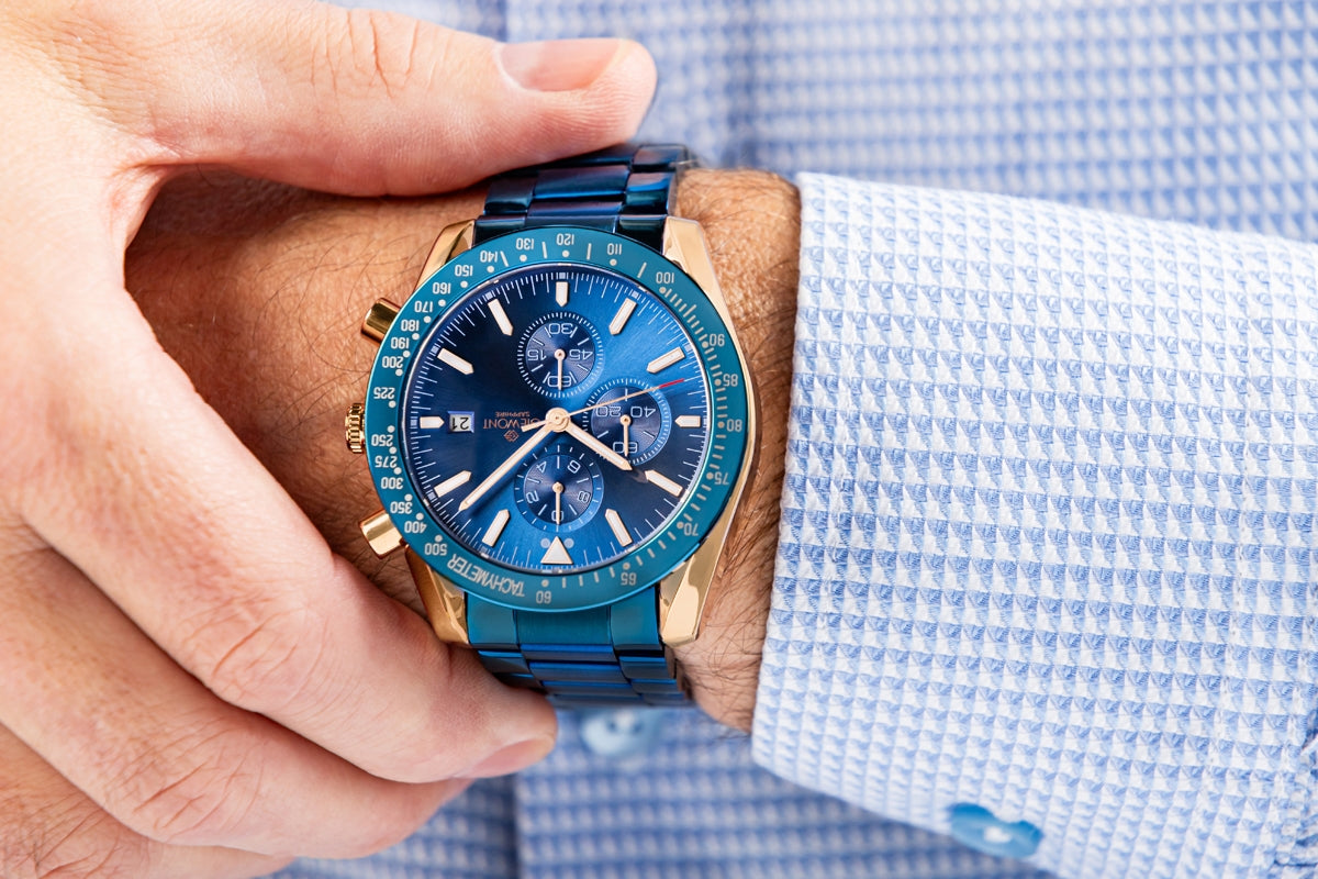 Giewont Herrenuhr Chronograph Saphir Blau Kupfer GW8720-B5