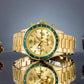 Herrenuhr Giewont Chronograph Saphir Gold Grün GW3520-B6