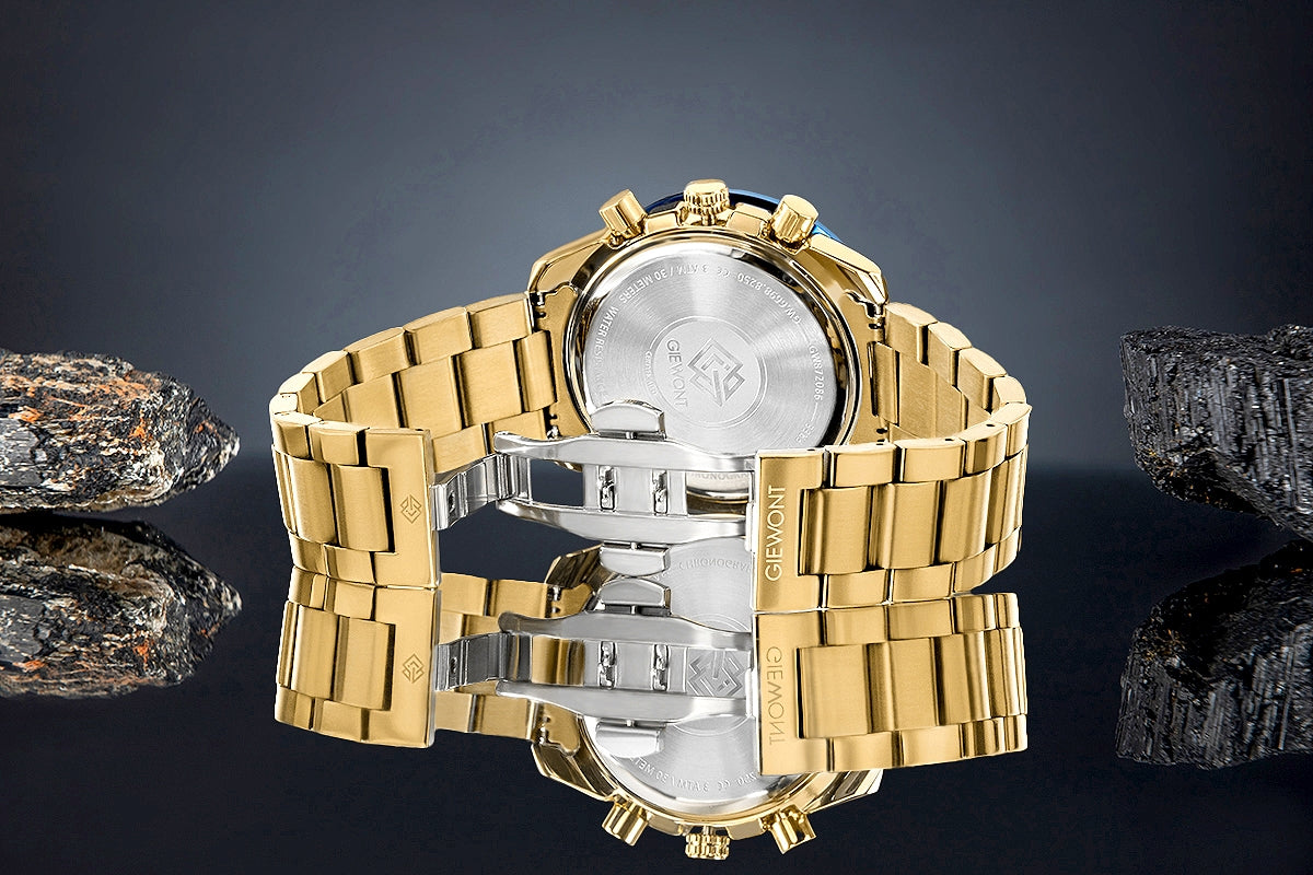 Herrenuhr Giewont Chronograph Saphir Gold Blau GW8720-B6